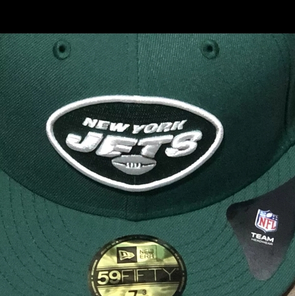 New Era New York Jets 59Fifty 5950 NFL Team Basic 2019 Green OTC Hat Size 7 3/4 - Picture 2 of 4